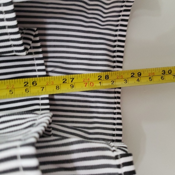 Dance & Marvel Midi Skirt Medium Black White Stripe Floral Ruffle Embroidered - Picture 9 of 16